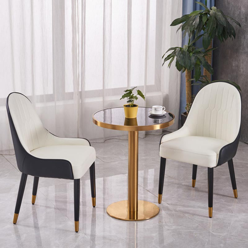 Glam Dining Set Stone 1/3/4 Pieces Dining Round Furniture for Home
