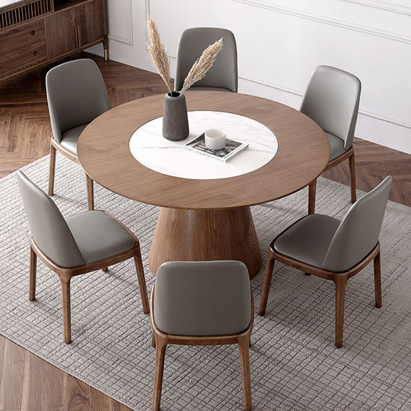 Round Dining Table Set 1/4/5/7 Pcs Solid Wood Dining Table and Chairs
