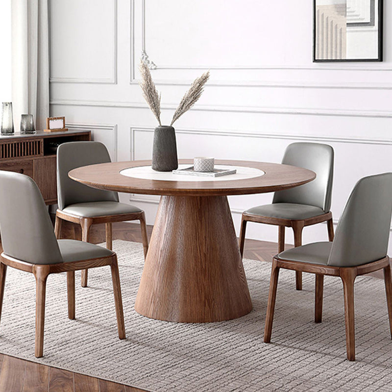 Round Dining Table Set 1/4/5/7 Pcs Solid Wood Dining Table and Chairs