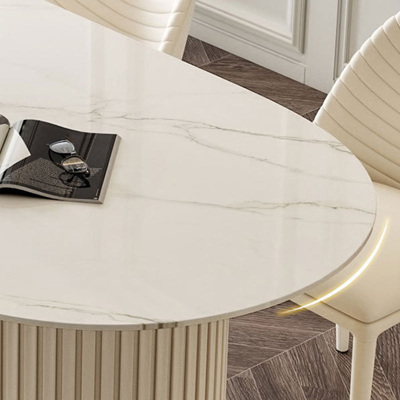 Glam Oval Dining Set Stone 1/4/5/7 Pieces Dining Furniture for Home