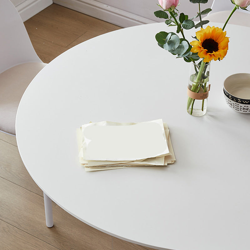 Modern Dining Set 1/3/4/5 Pcs Round Dining Table with Side Chairs in White