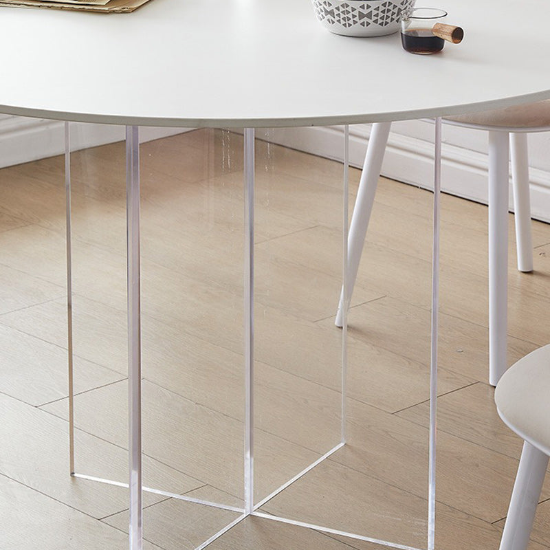 White Modern Dining Table Set 1/2/3/5 Pcs Kitchen Table and Chairs