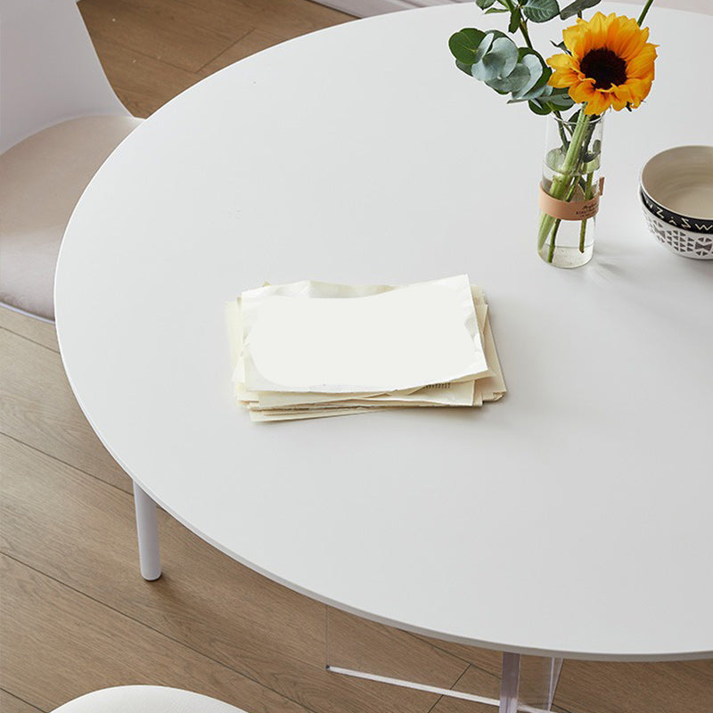 White Modern Dining Table Set 1/2/3/5 Pcs Kitchen Table and Chairs