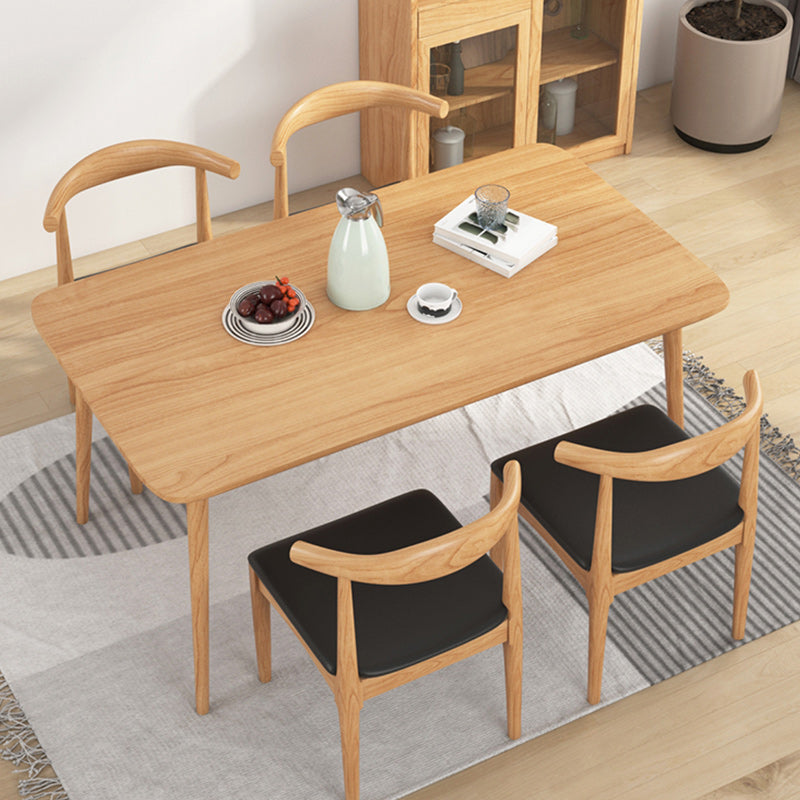 Modern Dining Set 1/2/5 Pcs Solid Wood Table with Cow Horn Chairs and Windsor Chairs