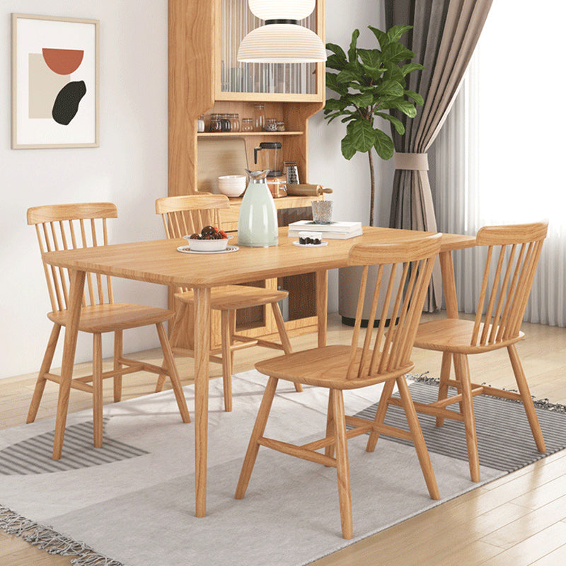 Modern Dining Set 1/2/5 Pcs Solid Wood Table with Cow Horn Chairs and Windsor Chairs