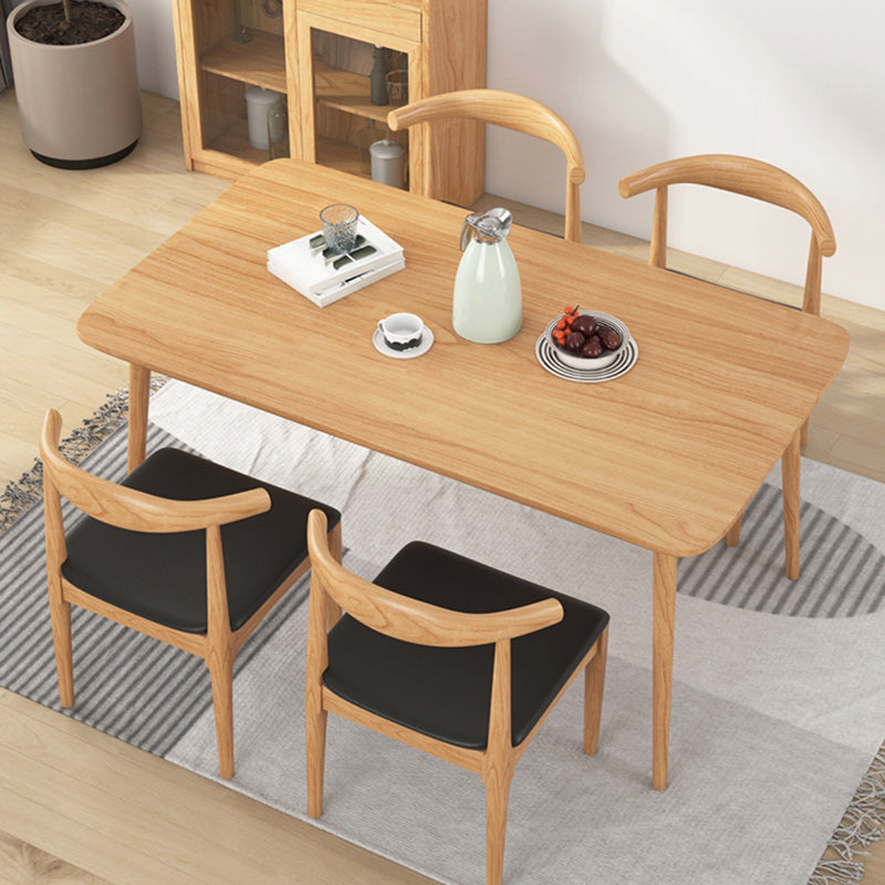 Modern Dining Set 1/2/5 Pcs Solid Wood Table with Cow Horn Chairs and Windsor Chairs