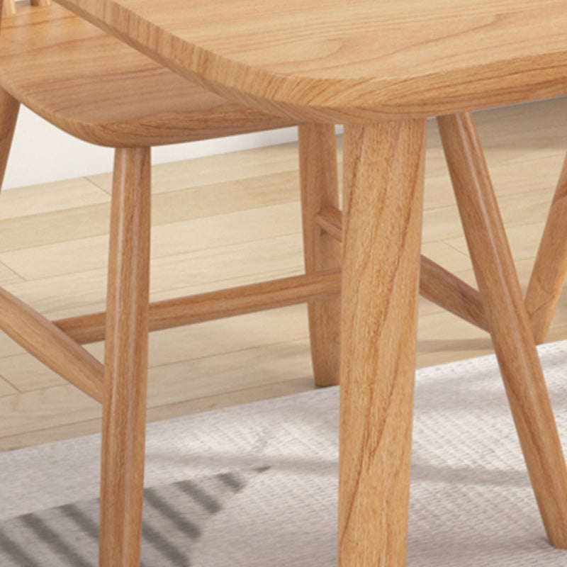 Modern Dining Set 1/2/5 Pcs Solid Wood Table with Cow Horn Chairs and Windsor Chairs