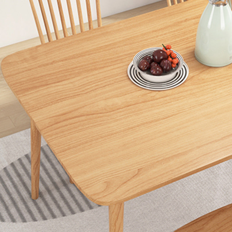 Modern Dining Set 1/2/5 Pcs Solid Wood Table with Cow Horn Chairs and Windsor Chairs