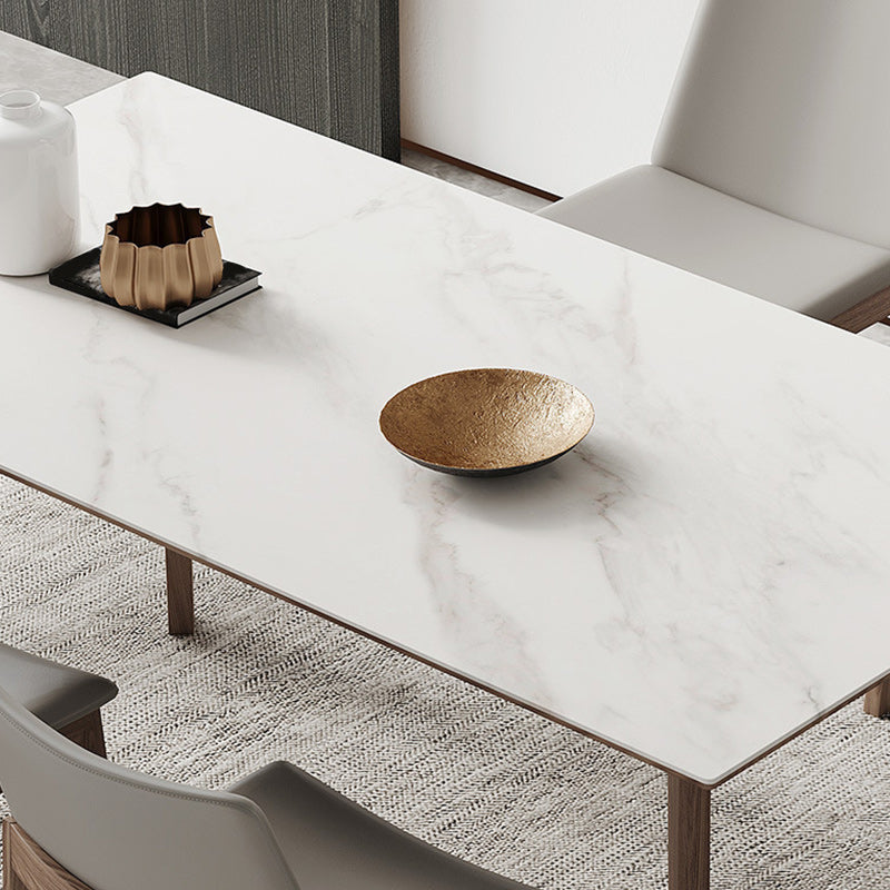 Modern Sintered Stone Top Dining Set Rectangle 1/4/5/7 Pieces Dinette Table Set in Grey