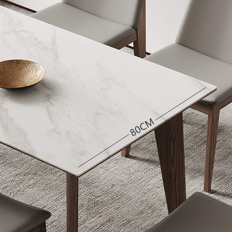 Modern Sintered Stone Top Dining Set Rectangle 1/4/5/7 Pieces Dinette Table Set in Grey