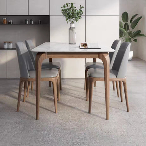 Sintered Stone Top Modern Dining Set Rectangle 1/2/5 Pieces Dining Room Table Set