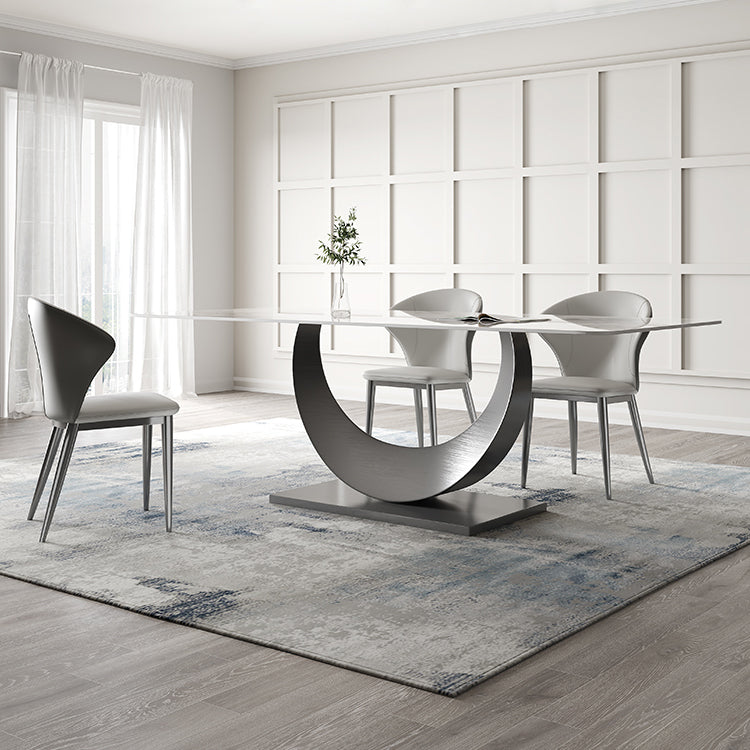 Modern Style Sintered Stone Rectangle Table Set 1/4/5/7 Pieces Dining Set