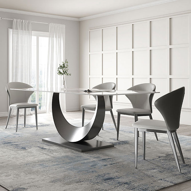 Modern Style Sintered Stone Rectangle Table Set 1/4/5/7 Pieces Dining Set