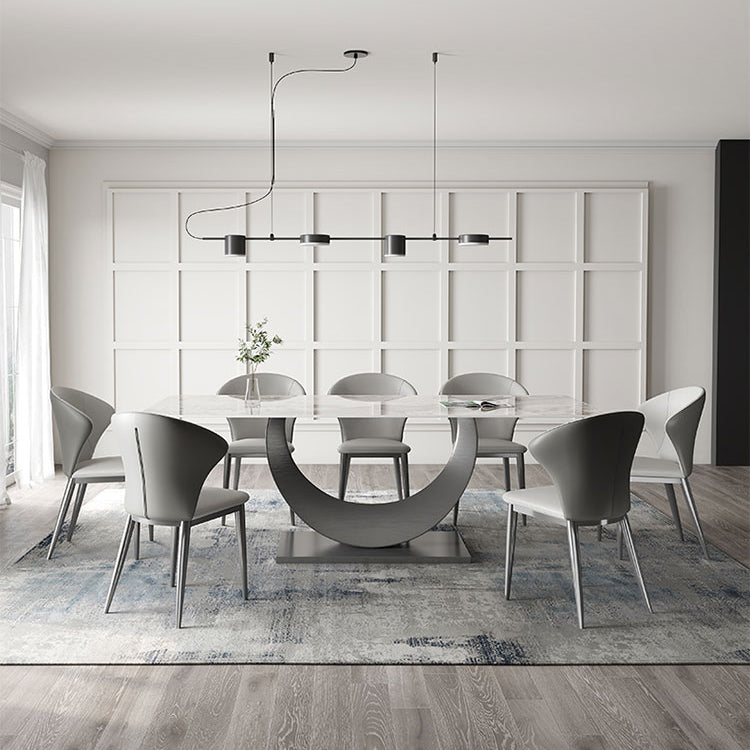 Modern Style Sintered Stone Rectangle Table Set 1/4/5/7 Pieces Dining Set