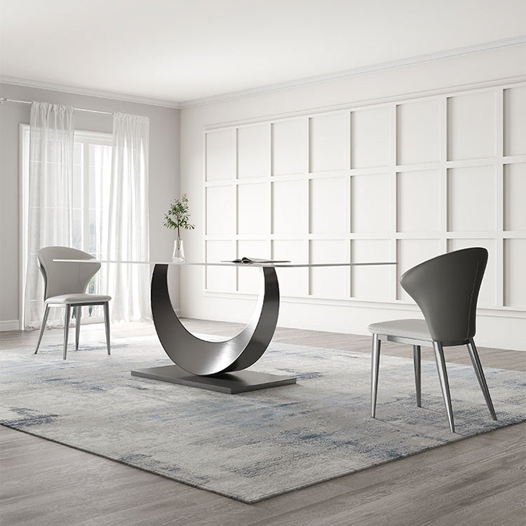 Modern Style Sintered Stone Rectangle Table Set 1/4/5/7 Pieces Dining Set