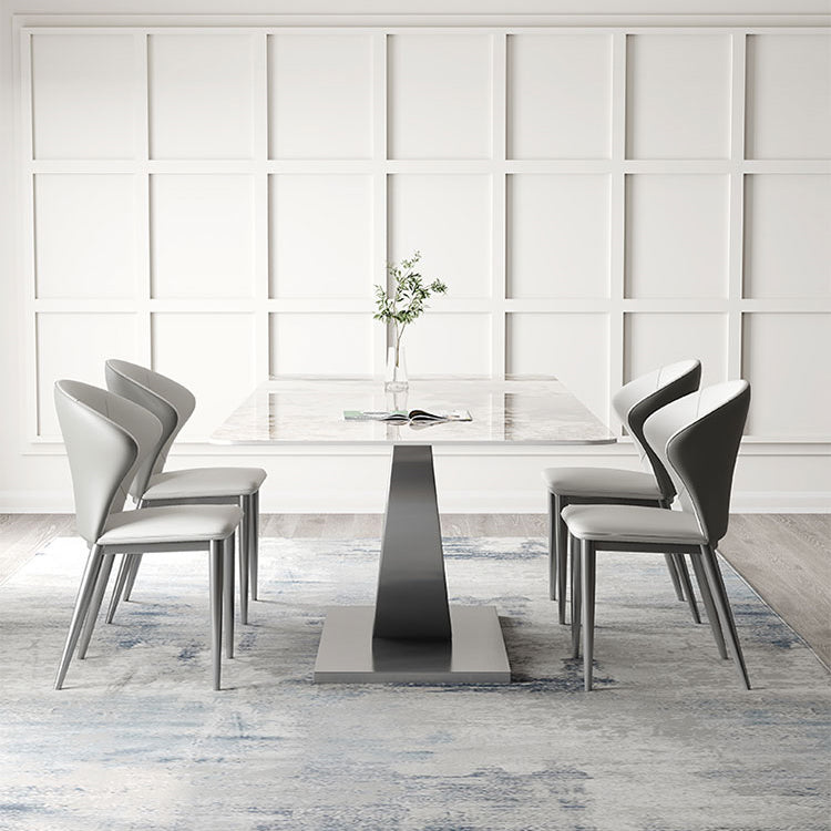 Modern Style Sintered Stone Rectangle Table Set 1/4/5/7 Pieces Dining Set