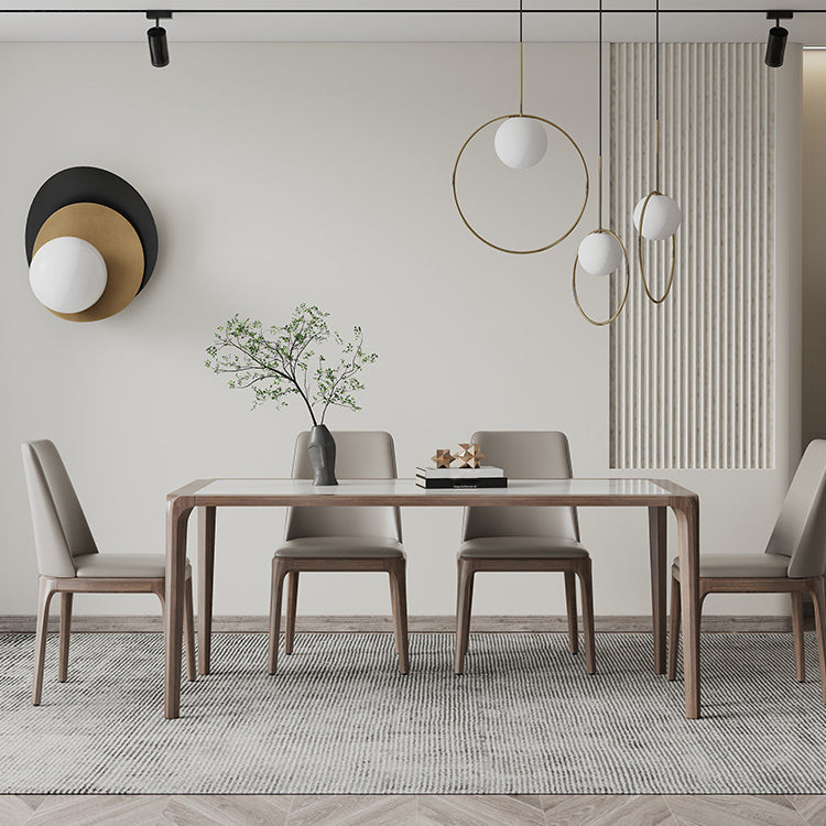 Contemporary Style Sintered Stone Rectangle Table Set 1/4/5/7 Pieces Dining Set