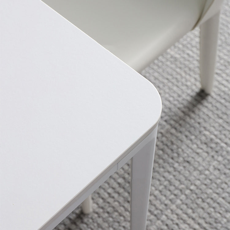 Modern Sintered Stone Dining Set Rectangle 1/4/5/6/7 Pieces Dining Room Table Set in White