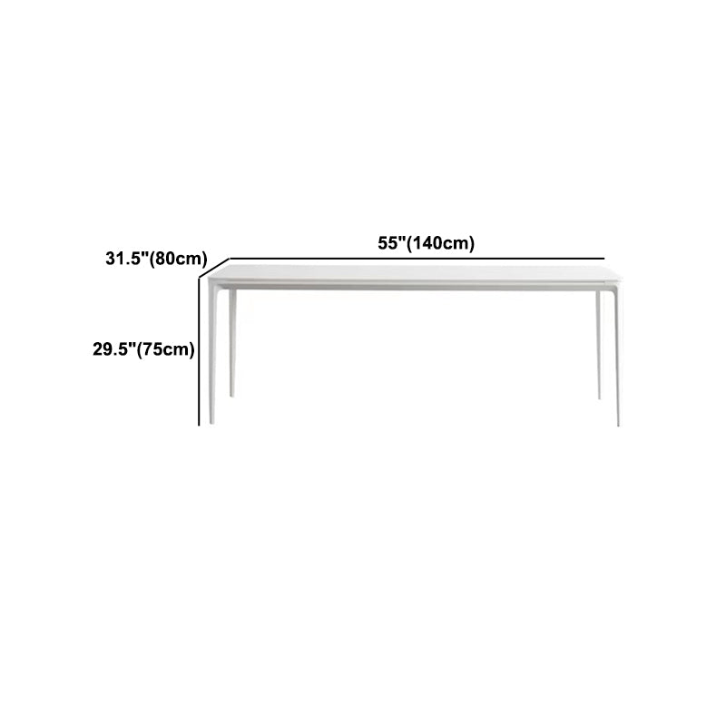 Modern Sintered Stone Dining Set Rectangle 1/4/5/6/7 Pieces Dining Room Table Set in White
