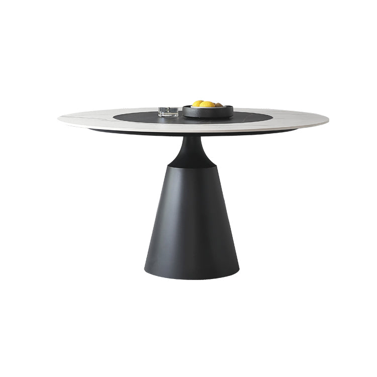 Contemporary Sintered Stone Round Table Set 1/4/7 Pieces Dining Set