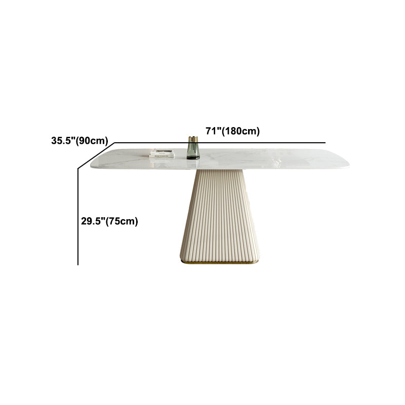 Nordic Glam Style Sintered Stone Rectangle Table Set 1/4/5/7 Pieces Set