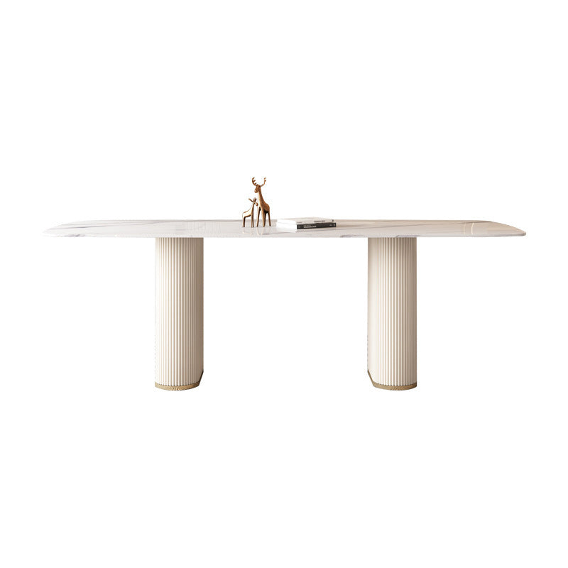 Nordic Style Sintered Stone Rectangle Table Set 1/4/5/7 Pieces Set