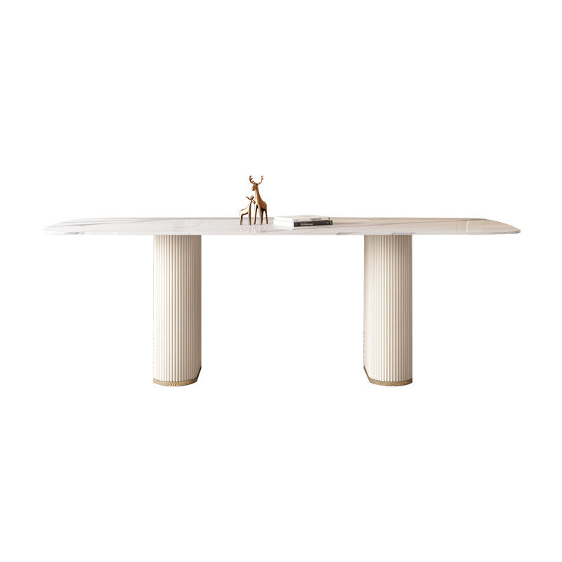 Nordic Style Sintered Stone Rectangle Table Set 1/4/5/7 Pieces Set