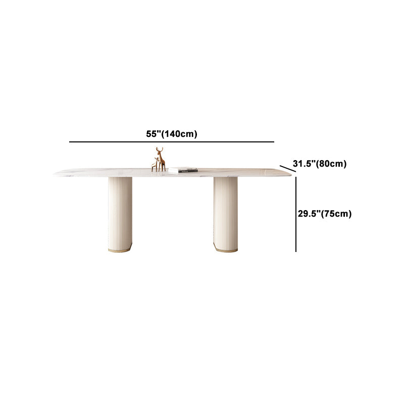 Nordic Style Sintered Stone Rectangle Table Set 1/4/5/7 Pieces Set