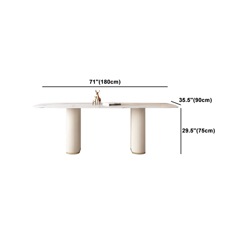 Nordic Style Sintered Stone Rectangle Table Set 1/4/5/7 Pieces Set