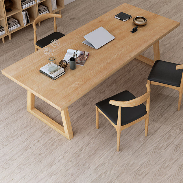 Modern Style Sled Office Desk Solid Wood Rectangular Desk for Home