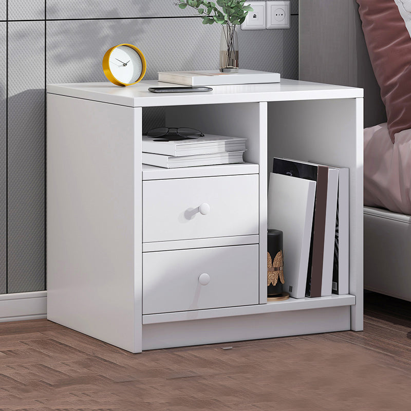 Modern Open Storage Nightstand 16 Inch H Imitation Wood Drawer Storage Night Table