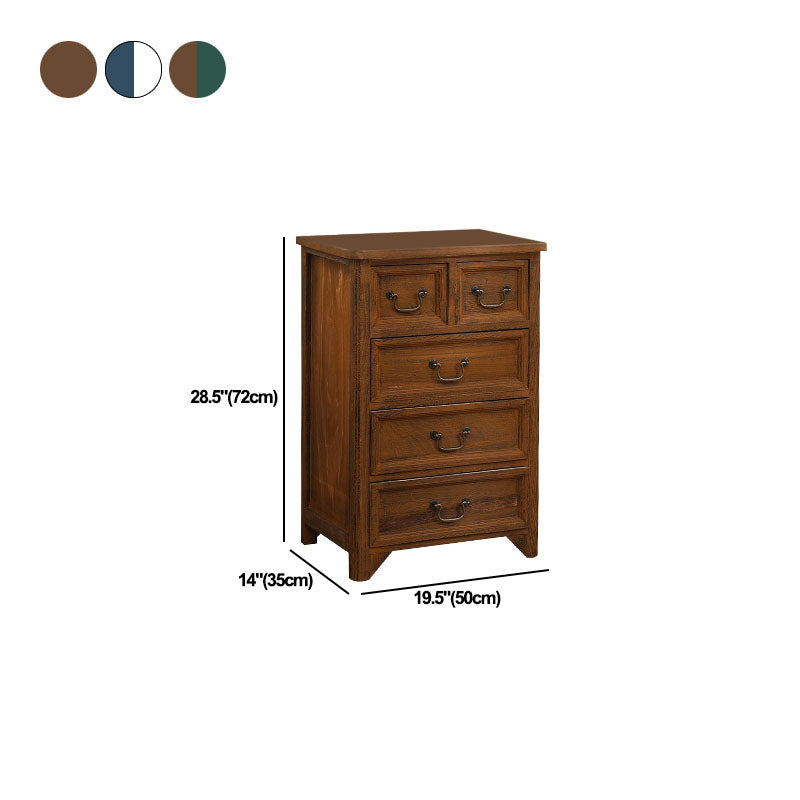 Traditional Solid Wood Lingerie Chest Vertical Storage Chest with Drawers ,19.5" L X 14" W