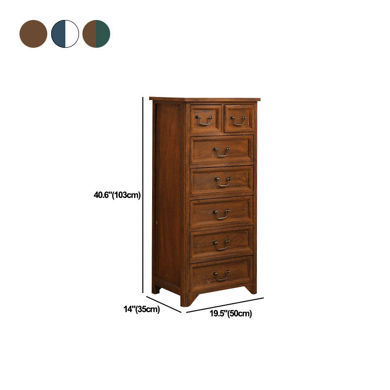 Traditional Solid Wood Lingerie Chest Vertical Storage Chest with Drawers ,19.5" L X 14" W