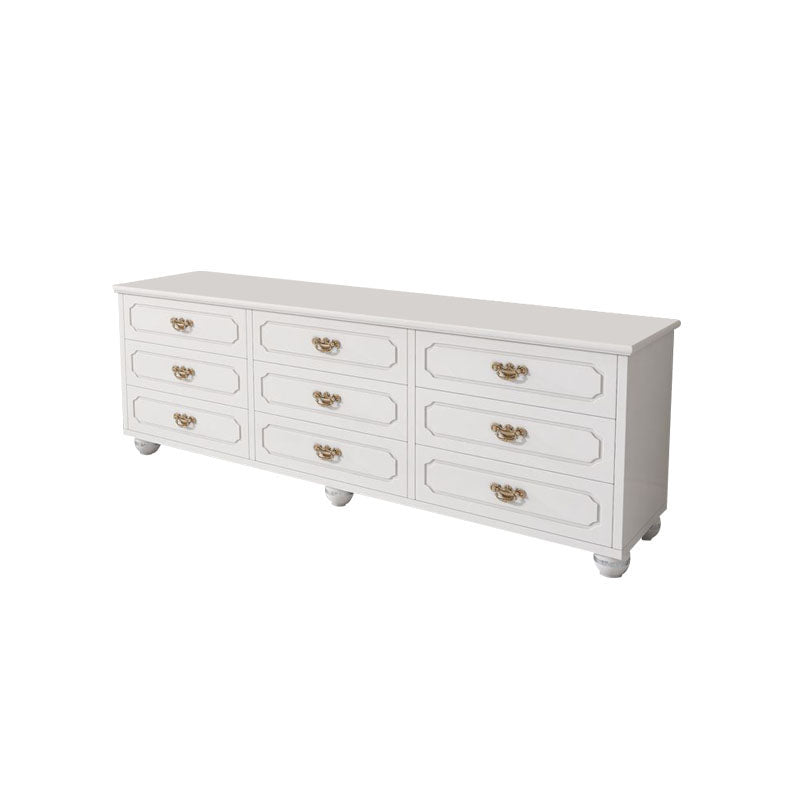 16" W White Wooden Storage Chest Modern Storage Chest Dresser with Drawers