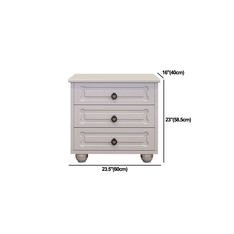 16" W White Wooden Storage Chest Modern Storage Chest Dresser with Drawers