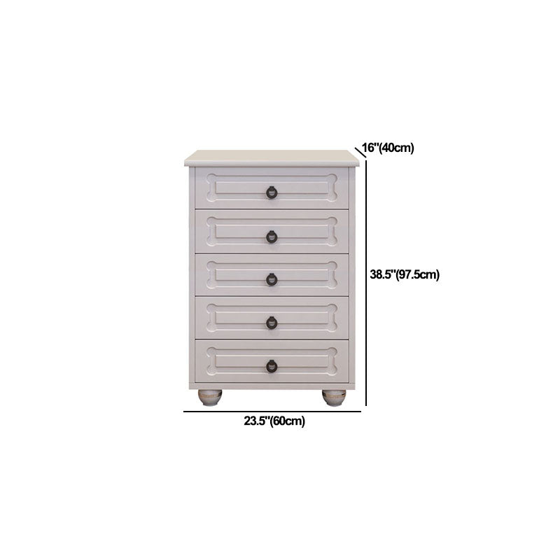16" W White Wooden Storage Chest Modern Storage Chest Dresser with Drawers