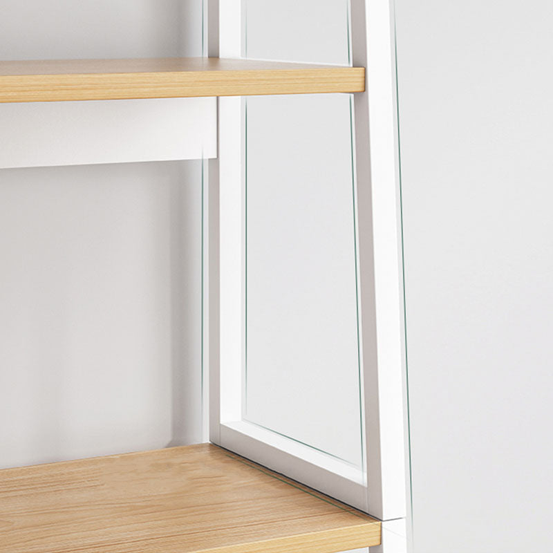 12" W Metal Frame Bookshelf Modern Open Storage Ladder Bookcase