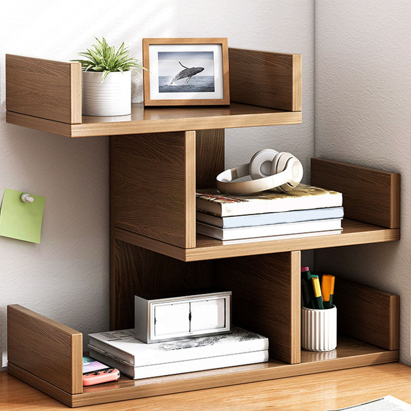 Geometry Artificial Wood Bookshelf Modern Open Storage Bookcase
