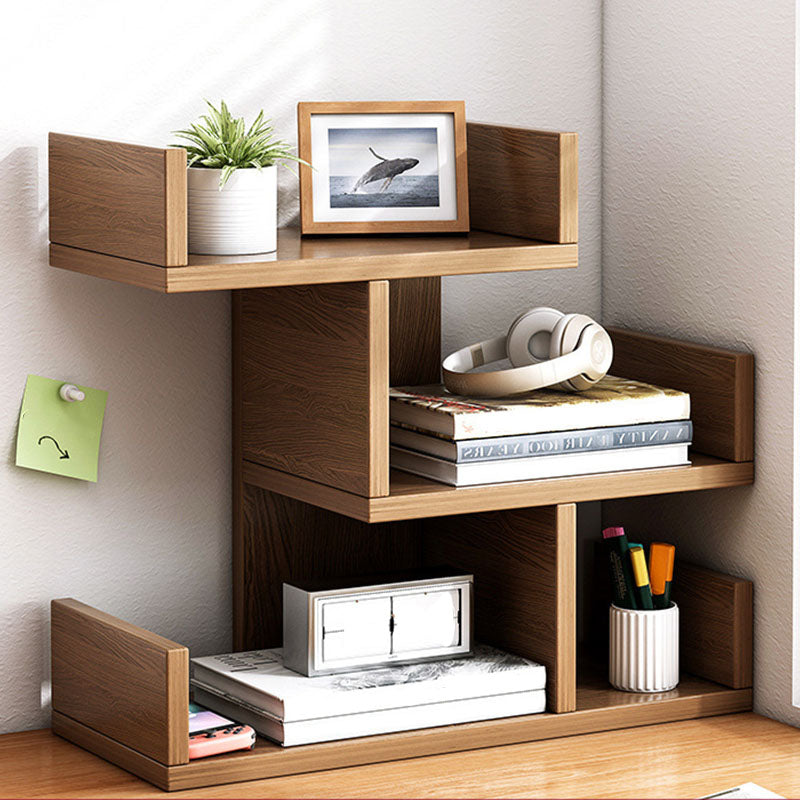 Geometry Artificial Wood Bookshelf Modern Open Storage Bookcase