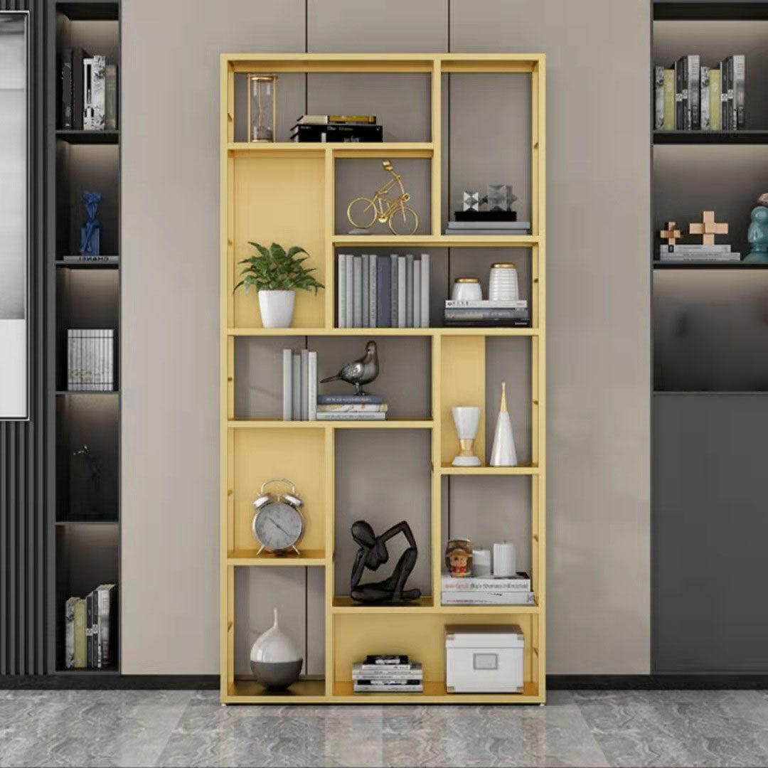 Modern Metal Bookcase Open Shelf Bookshelf for Living Room 79" H X 12" W