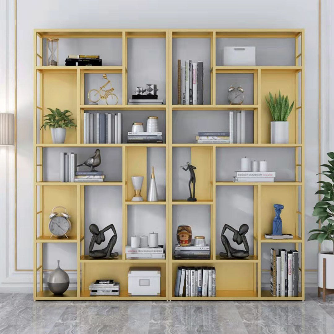 Modern Metal Bookcase Open Shelf Bookshelf for Living Room 79" H X 12" W