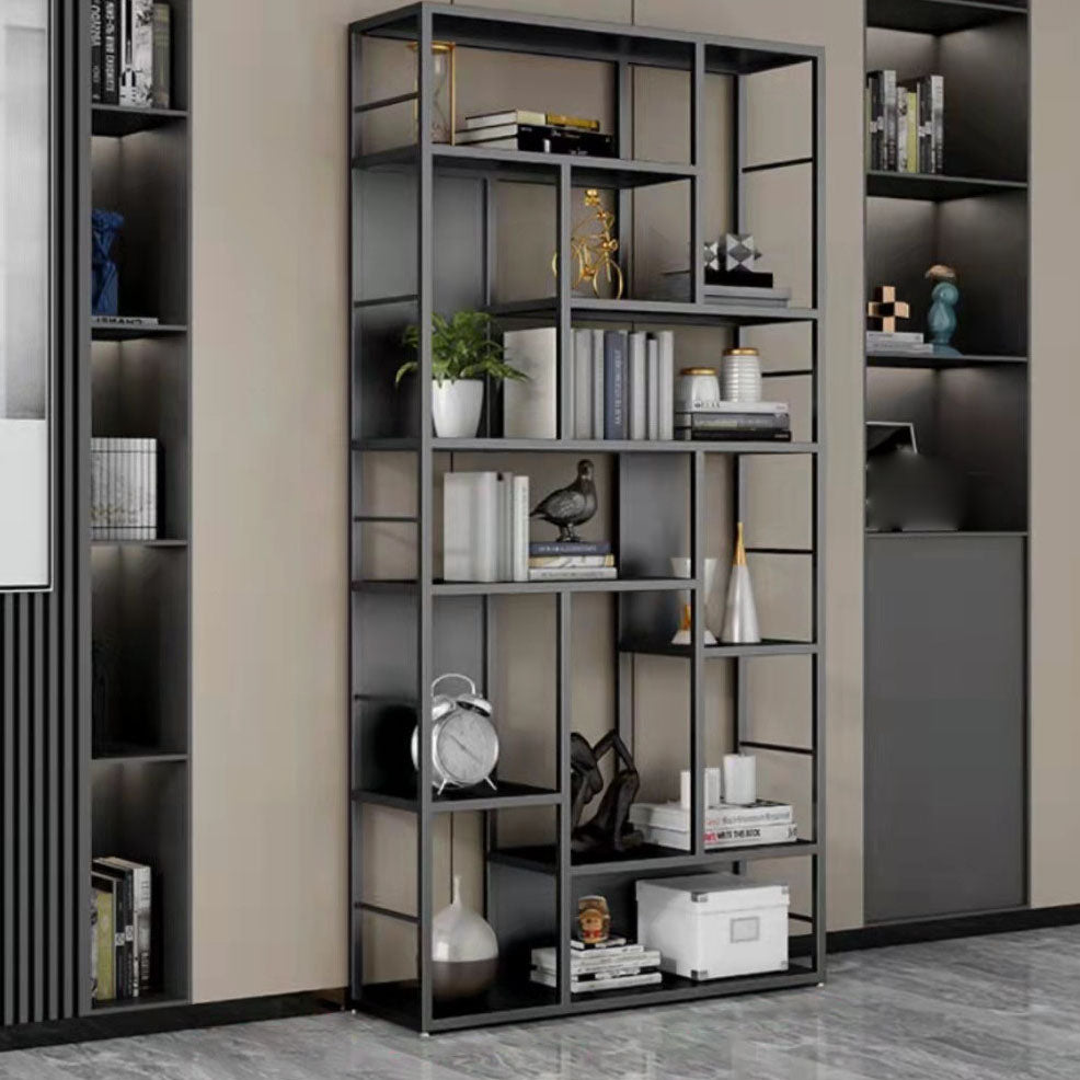 Modern Metal Bookcase Open Shelf Bookshelf for Living Room 79" H X 12" W