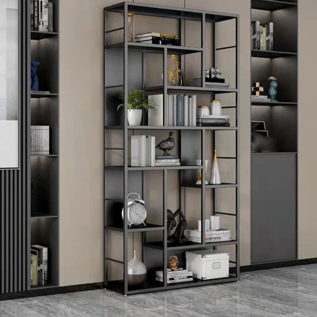 Modern Metal Bookcase Open Shelf Bookshelf for Living Room 79" H X 12" W