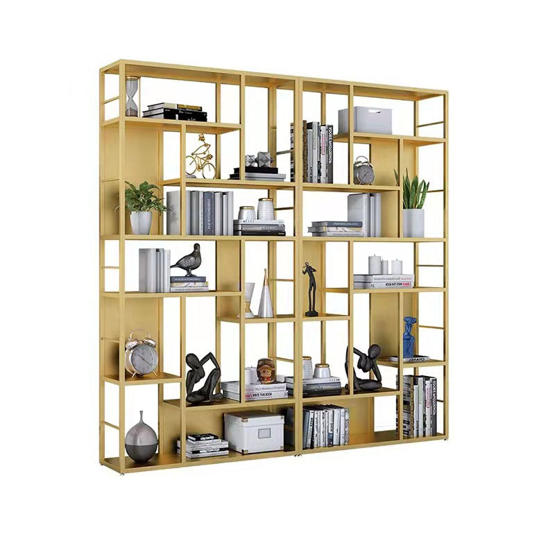 Modern Metal Bookcase Open Shelf Bookshelf for Living Room 79" H X 12" W