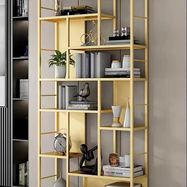 Modern Metal Bookcase Open Shelf Bookshelf for Living Room 79" H X 12" W