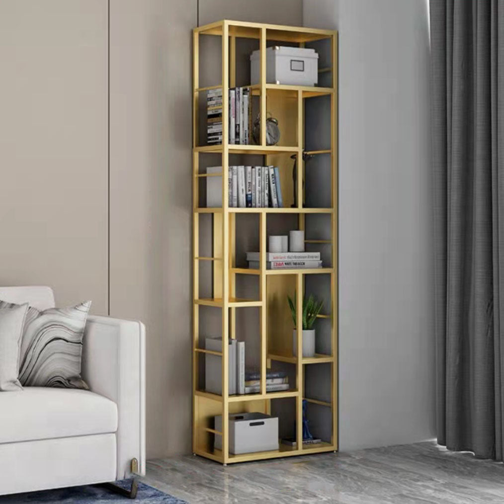Modern Metal Bookcase Open Shelf Bookshelf for Living Room 79" H X 12" W
