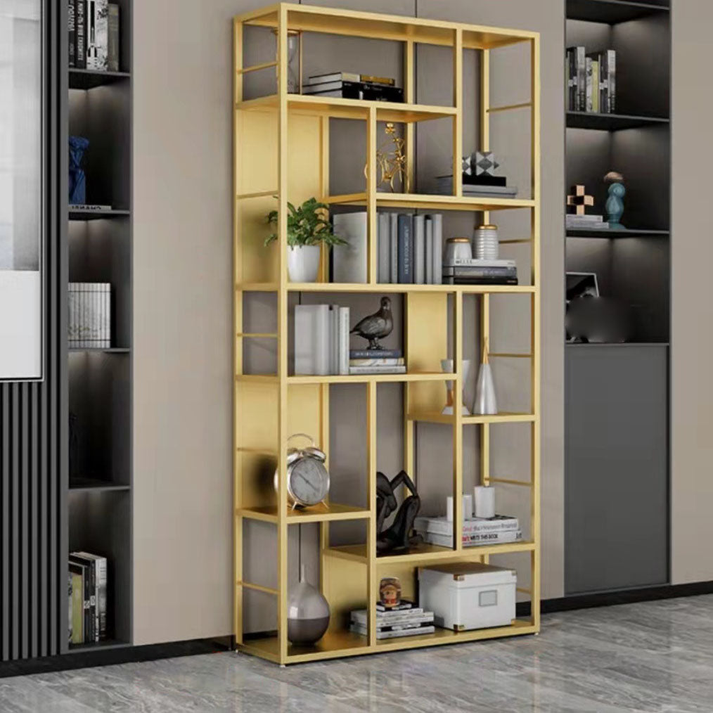 Modern Metal Bookcase Open Shelf Bookshelf for Living Room 79" H X 12" W