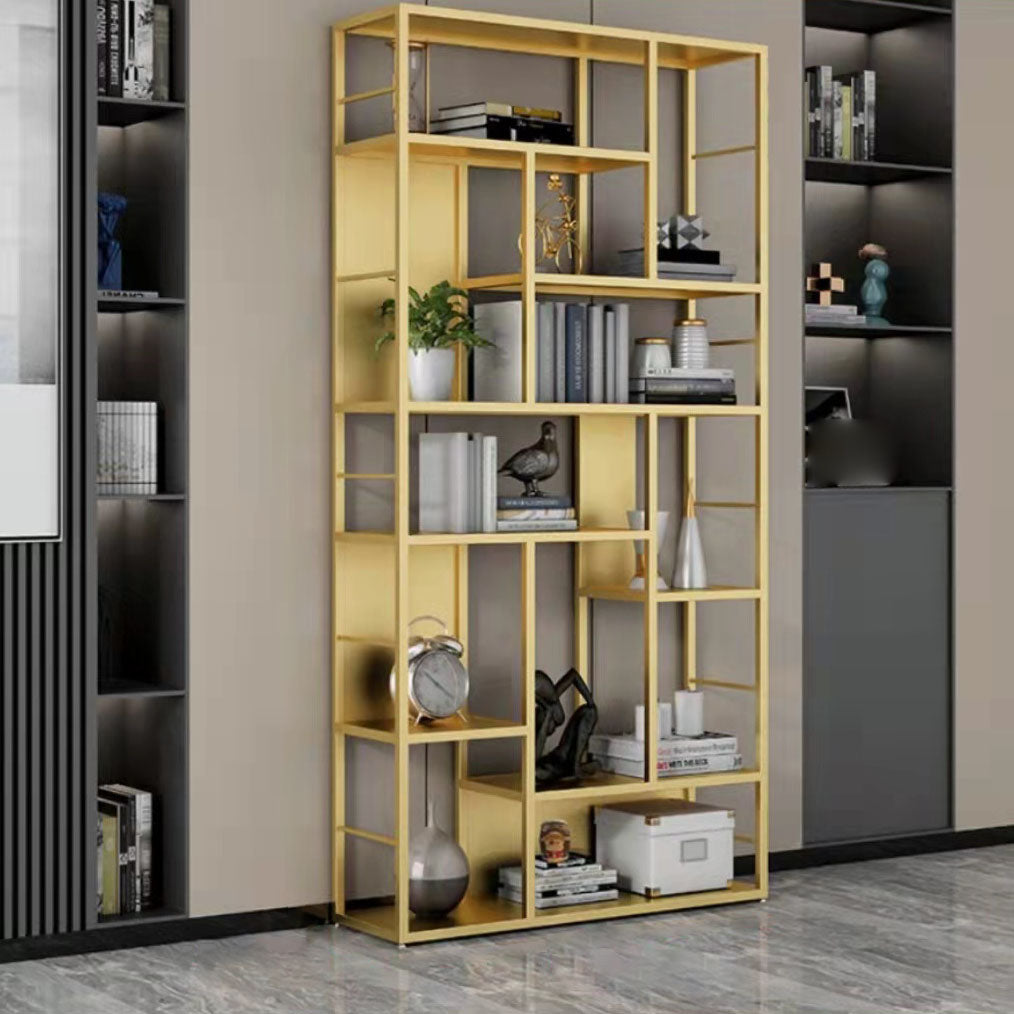 Modern Metal Bookcase Open Shelf Bookshelf for Living Room 79" H X 12" W