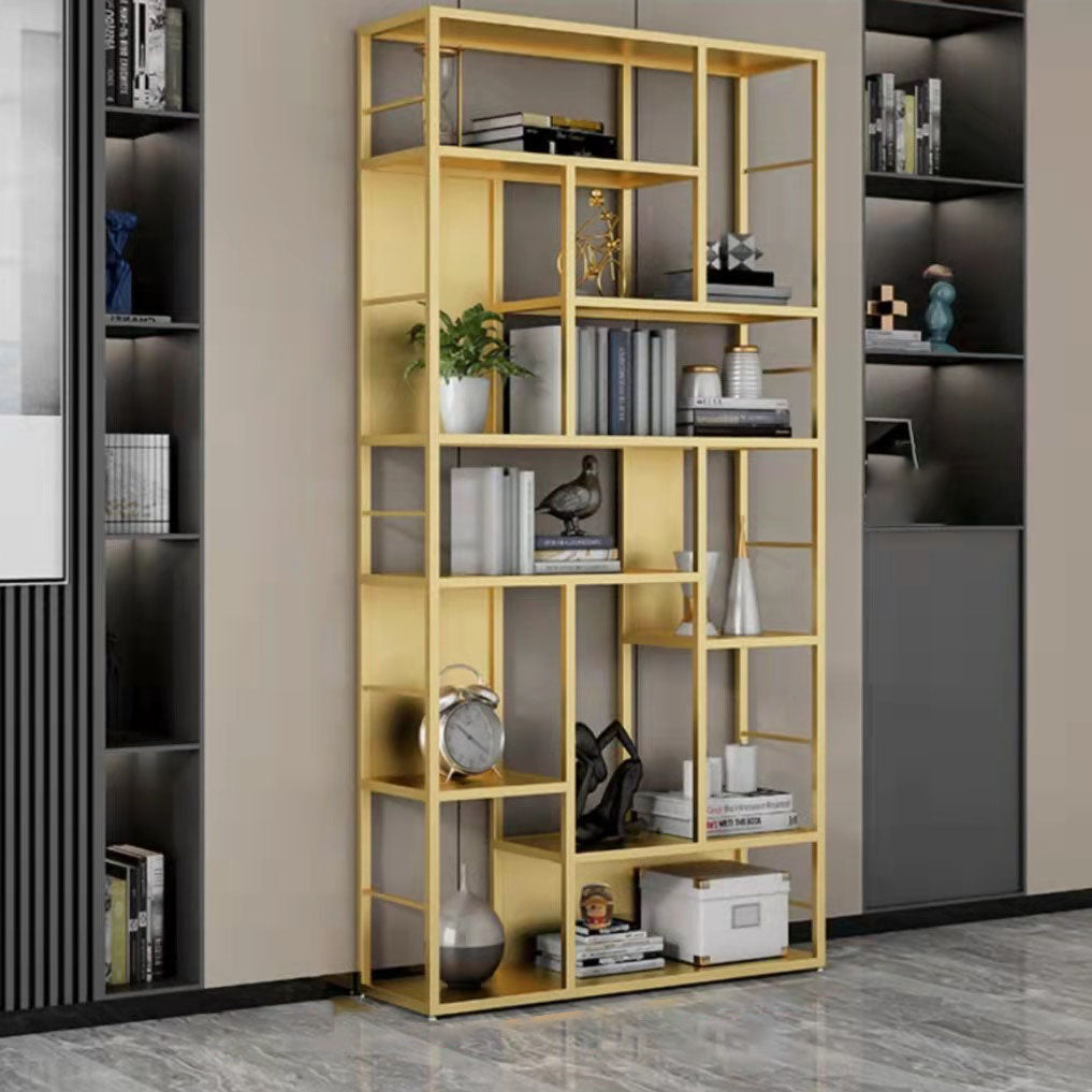 Modern Metal Bookcase Open Shelf Bookshelf for Living Room 79" H X 12" W