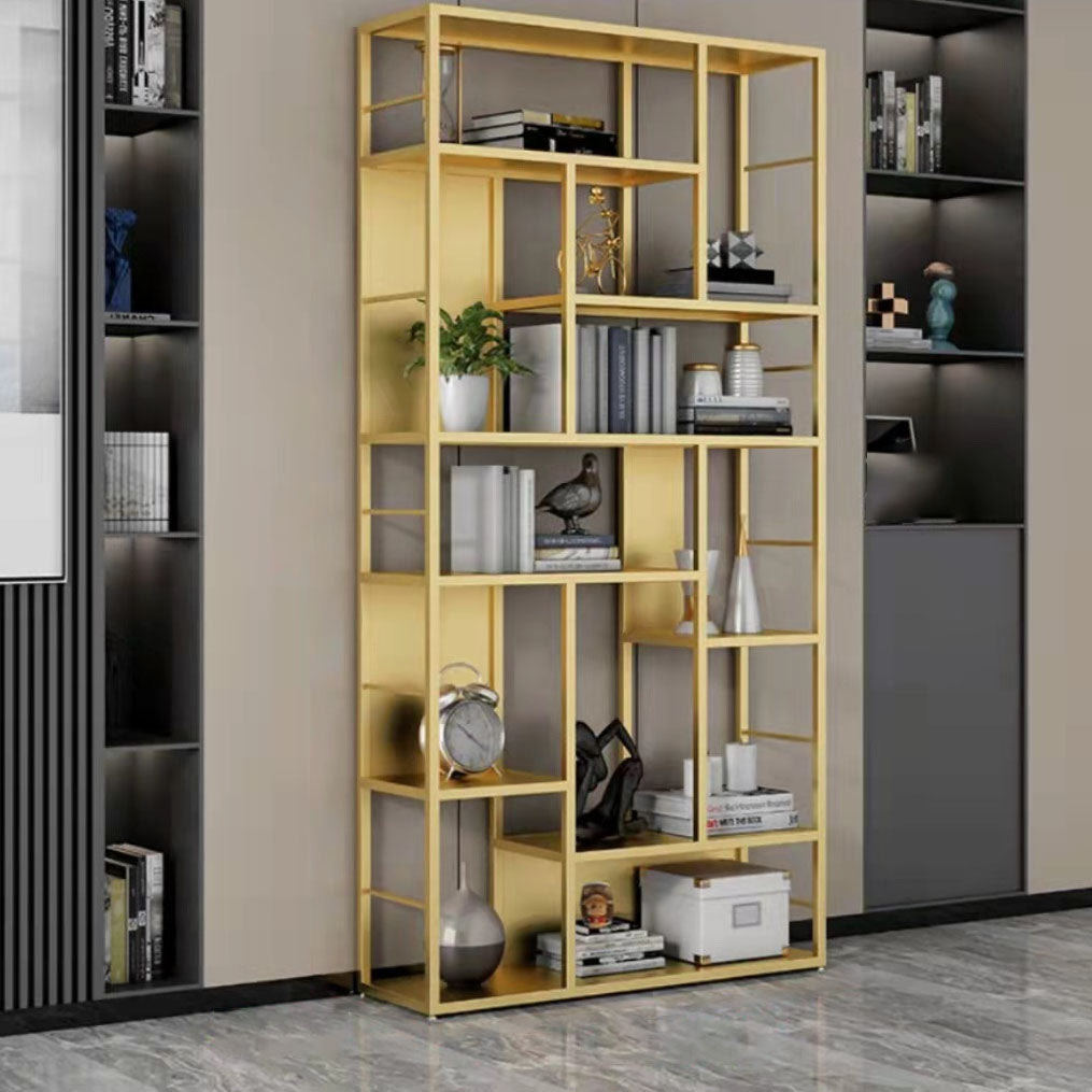 Modern Metal Bookcase Open Shelf Bookshelf for Living Room 79" H X 12" W